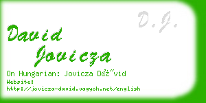 david jovicza business card